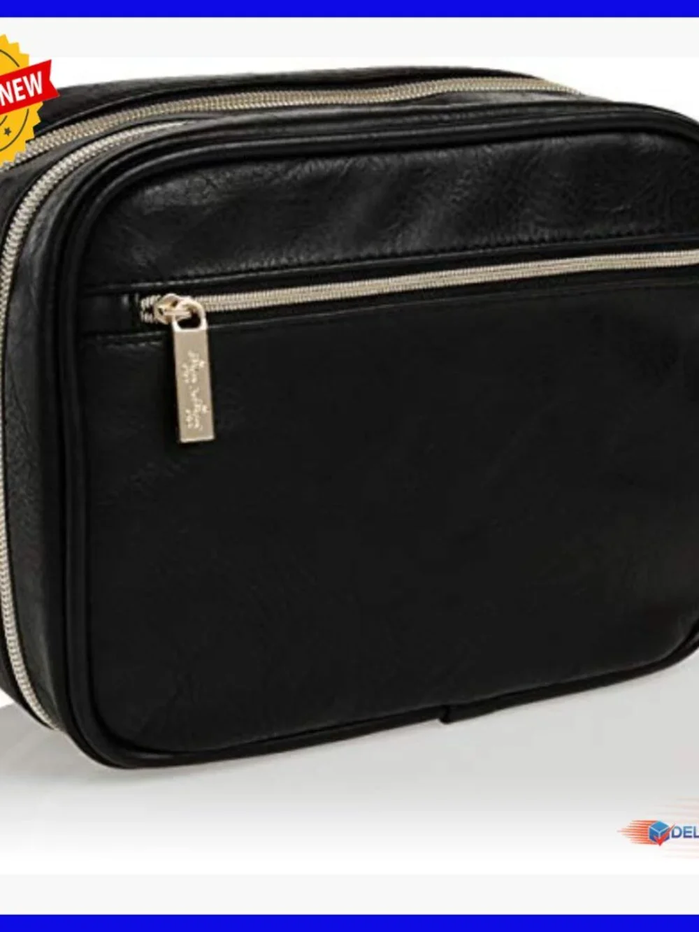 Vegan Leather Crossbody Diaper Bag with 6 Pockets, Changing Pad